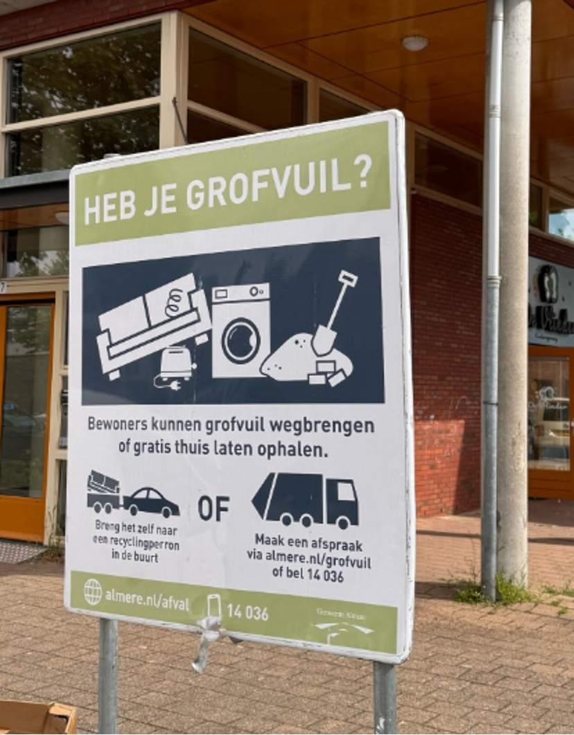 Bord voor grofvuil
