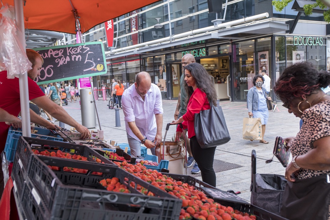 Afbeelding:De warenmarkt in het stadscentrum
