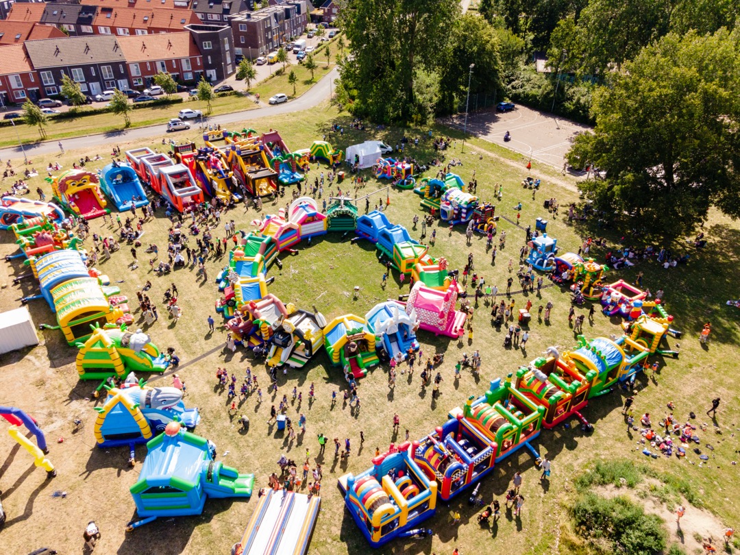 Luchtfoto van het luchtkussen festival