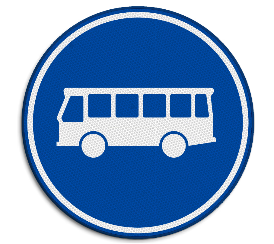 Verkeersbord met bus