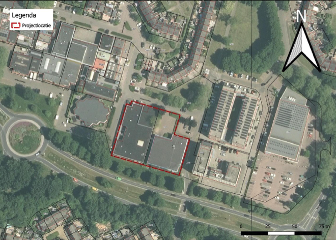Luchtfoto projectgebied Ambachtsmark