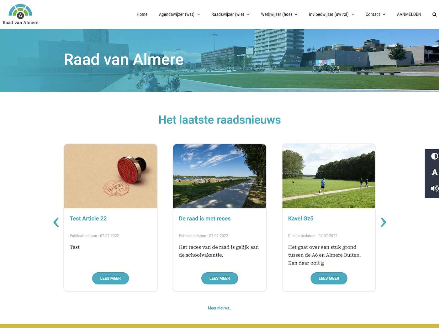Nieuwe looks website Raad van Almere